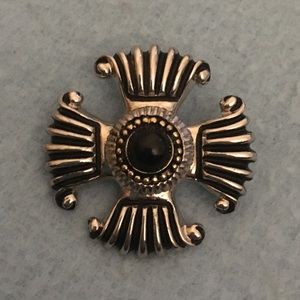 Black and Silver Tone Pin/Brooch